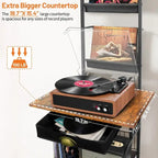 Supporto per giradischi con contenitore per vinili - 13.8 L x 11.8 W x 56.7 H