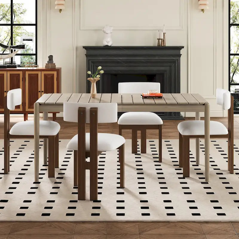 Elegante sala da pranzo Mid-Century Modern 7 pezzi
