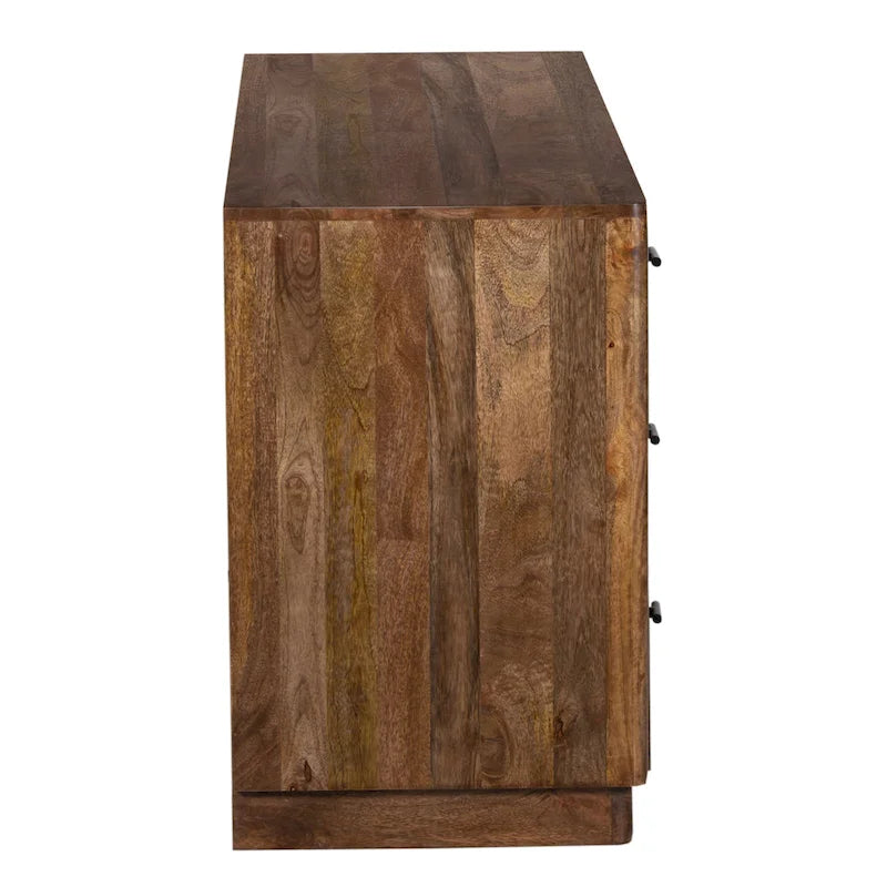 Comò a 6 cassetti, legno di mango, finitura noce, 60