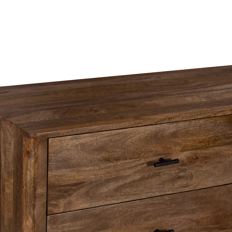 Comò a 6 cassetti, legno di mango, finitura noce, 60