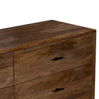 Comò a 6 cassetti, legno di mango, finitura noce, 60