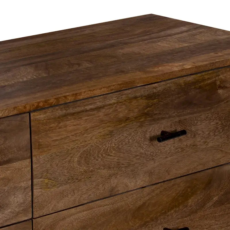 Comò a 6 cassetti, legno di mango, finitura noce, 60