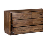 Comò a 6 cassetti, legno di mango, finitura noce, 60