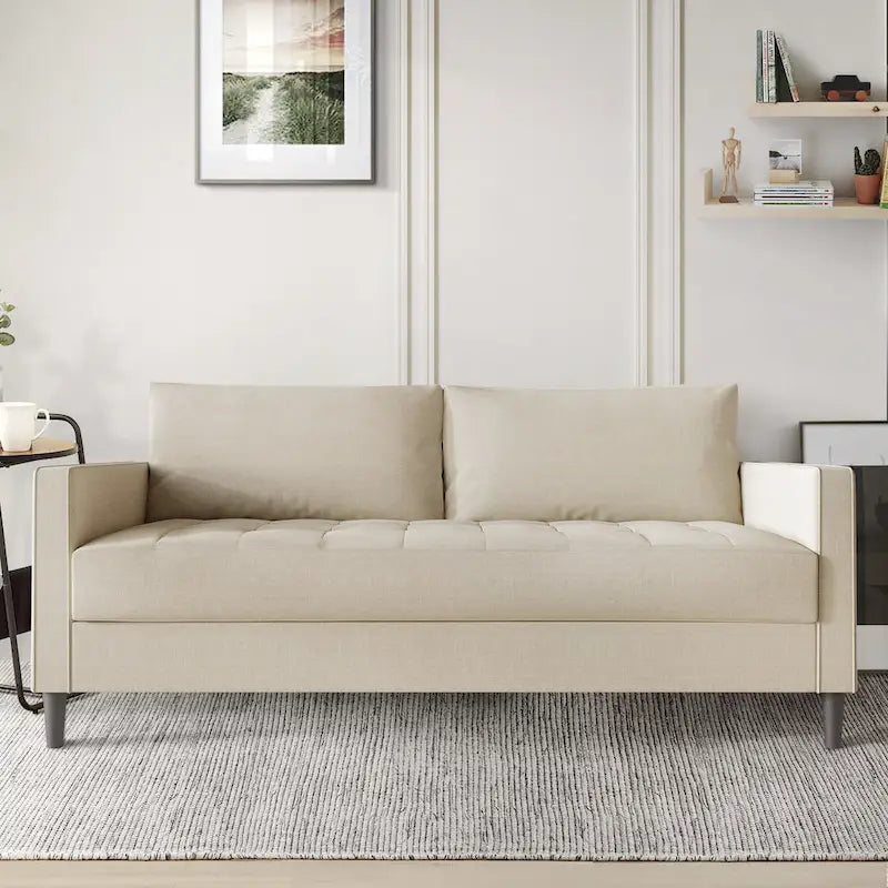 Soggiorno contemporaneo minimalista a 3 pezzi rivestito in lino