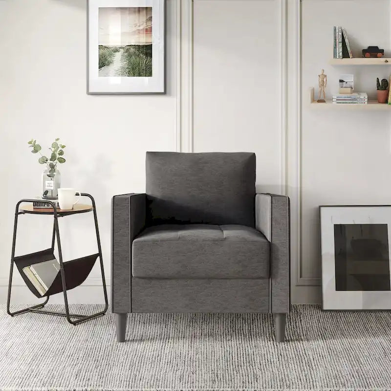 Soggiorno contemporaneo minimalista a 3 pezzi rivestito in lino