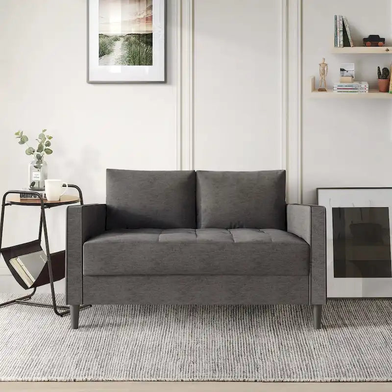 Soggiorno contemporaneo minimalista a 3 pezzi rivestito in lino