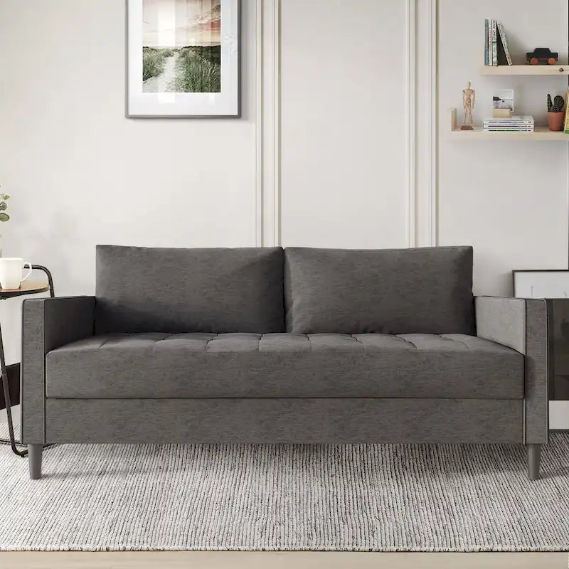 Soggiorno contemporaneo minimalista a 3 pezzi rivestito in lino