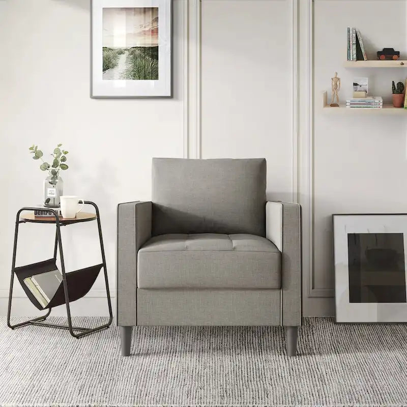 Soggiorno contemporaneo minimalista a 3 pezzi rivestito in lino