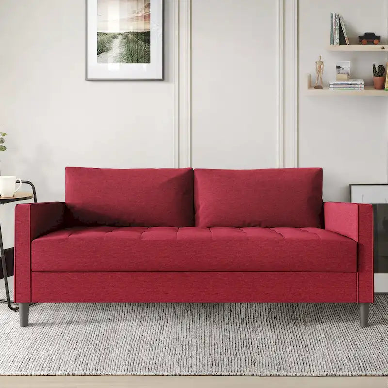 Soggiorno contemporaneo minimalista a 3 pezzi rivestito in lino