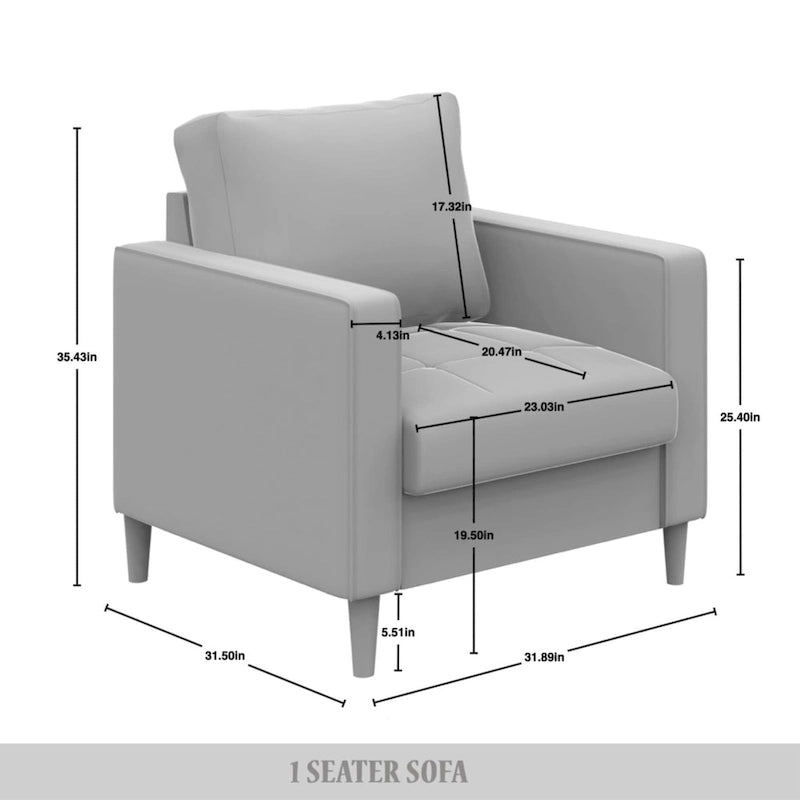 Soggiorno contemporaneo minimalista a 3 pezzi rivestito in lino