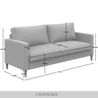 Soggiorno contemporaneo minimalista a 3 pezzi rivestito in lino