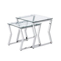 Tavolini contemporanei a incastro con piano in vetro, 2 pezzi, 50 cm