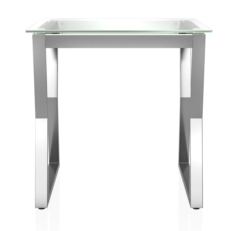 Tavolini contemporanei a incastro con piano in vetro, 2 pezzi, 50 cm