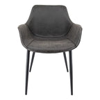 Sedia da pranzo con braccioli e gambe in metallo, confezione da 2 - Verde oliva - 62,2P x 64W x 83,8H cm