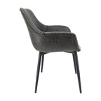 Sedia da pranzo con braccioli e gambe in metallo, confezione da 2 - Verde oliva - 62,2P x 64W x 83,8H cm