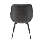 Sedia da pranzo con braccioli e gambe in metallo, confezione da 2 - Verde oliva - 62,2P x 64W x 83,8H cm