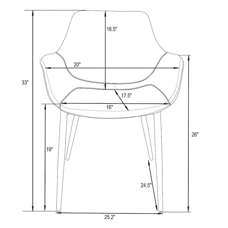 Sedia da pranzo con braccioli e gambe in metallo, confezione da 2 - Verde oliva - 62,2P x 64W x 83,8H cm