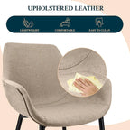 Sedia da pranzo con braccioli e gambe in metallo, confezione da 2 - Verde oliva - 62,2P x 64W x 83,8H cm