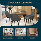 Sedia da pranzo con braccioli e gambe in metallo, confezione da 2 - Verde oliva - 62,2P x 64W x 83,8H cm