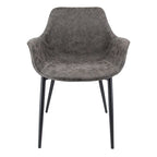 Sedia da pranzo con braccioli e gambe in metallo, confezione da 2 - Verde oliva - 62,2P x 64W x 83,8H cm