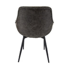 Sedia da pranzo con braccioli e gambe in metallo, confezione da 2 - Verde oliva - 62,2P x 64W x 83,8H cm