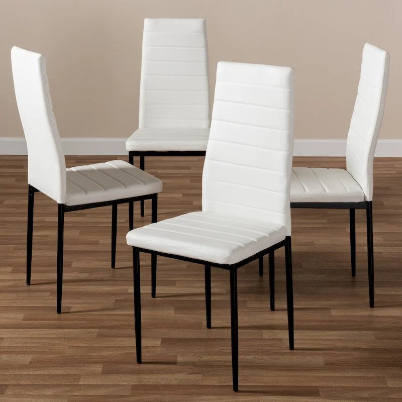 Sedia da pranzo moderna in similpelle, confezione da 4 pezzi