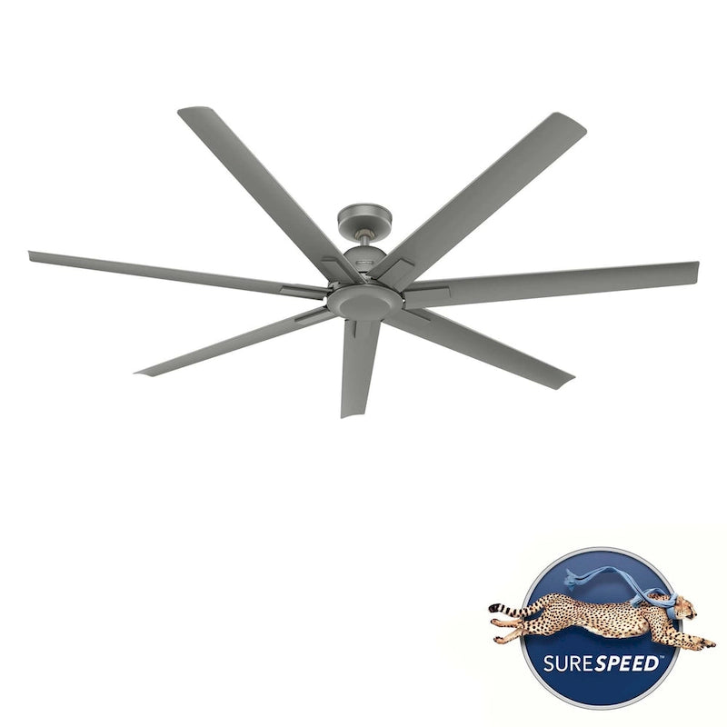 Ventilatore da soffitto per esterni a mulino a vento Downtown da 72" e controllo a parete - Adatto ad ambienti umidi - Industriale, moderno - ENERGY STAR!