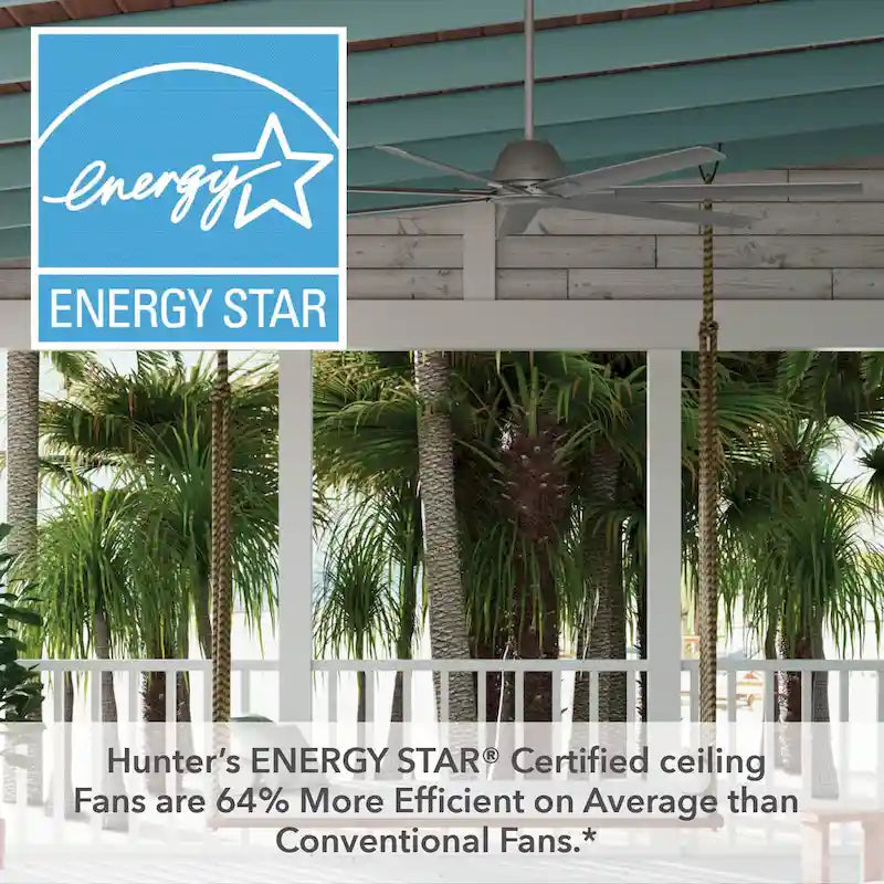 Ventilatore da soffitto per esterni a mulino a vento Downtown da 72" e controllo a parete - Adatto ad ambienti umidi - Industriale, moderno - ENERGY STAR!