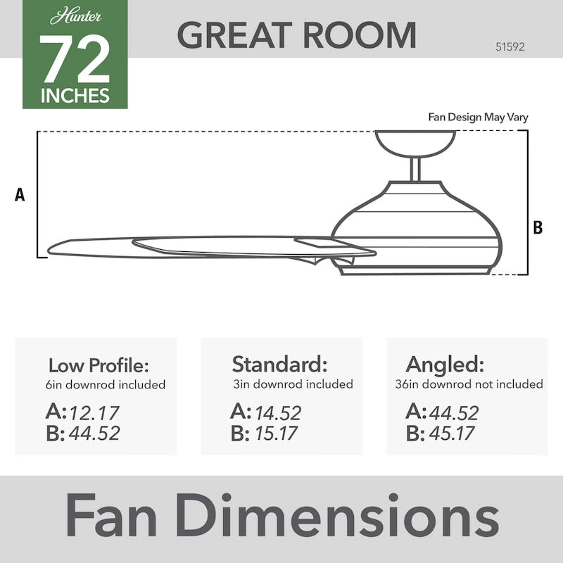 Ventilatore da soffitto per esterni a mulino a vento Downtown da 72" e controllo a parete - Adatto ad ambienti umidi - Industriale, moderno - ENERGY STAR!
