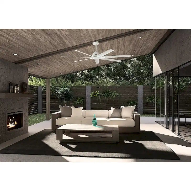 Ventilatore da soffitto per esterni a mulino a vento Downtown da 72" e controllo a parete - Adatto ad ambienti umidi - Industriale, moderno - ENERGY STAR!