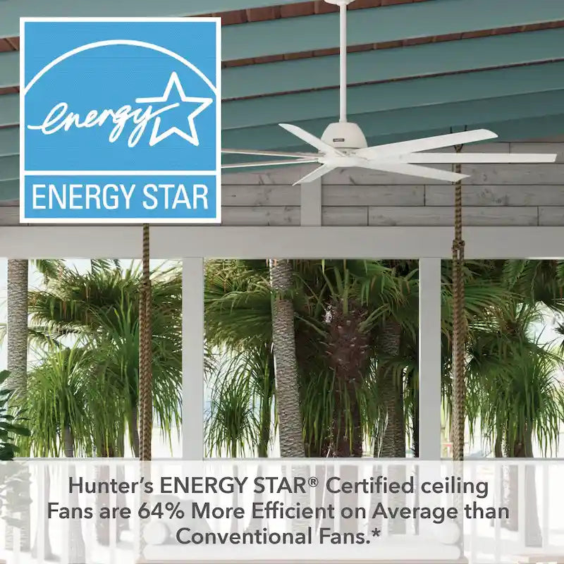 Ventilatore da soffitto per esterni a mulino a vento Downtown da 72" e controllo a parete - Adatto ad ambienti umidi - Industriale, moderno - ENERGY STAR!