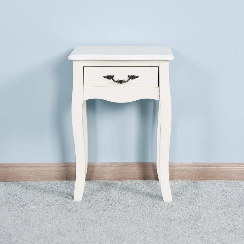 Tavolino da Bagno con Cassetto, a Terra, con 4 Gambe Curve