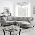 Divano componibile moderno in velluto oversize 89*89, grande, a L, imbottito per interni con doppi cuscini, grigio