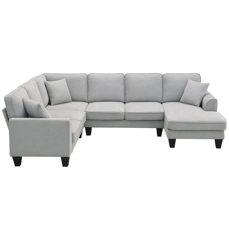Divano componibile moderno in velluto oversize 89*89, grande, a L, imbottito per interni con doppi cuscini, grigio