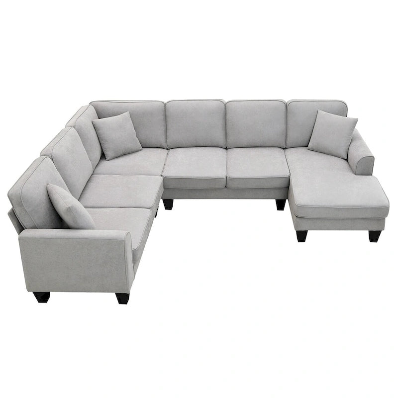 Divano componibile moderno in velluto oversize 89*89, grande, a L, imbottito per interni con doppi cuscini, grigio