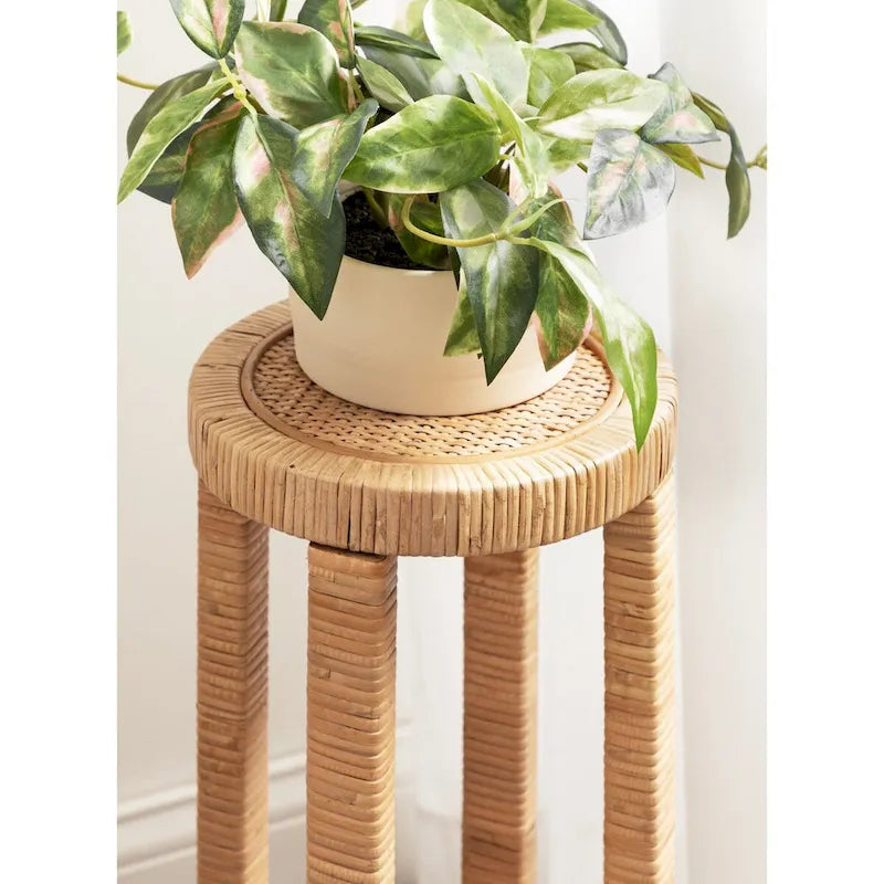 Tavolino portabevande in rattan - 22,86x22,86x55,88 cm