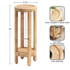 Tavolino portabevande in rattan - 22,86x22,86x55,88 cm
