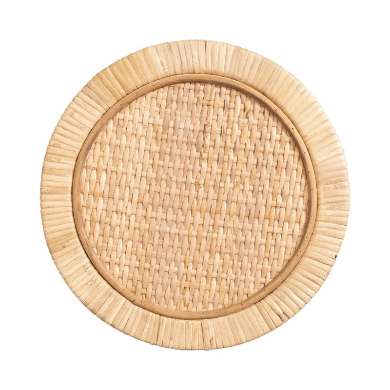 Tavolino portabevande in rattan - 22,86x22,86x55,88 cm